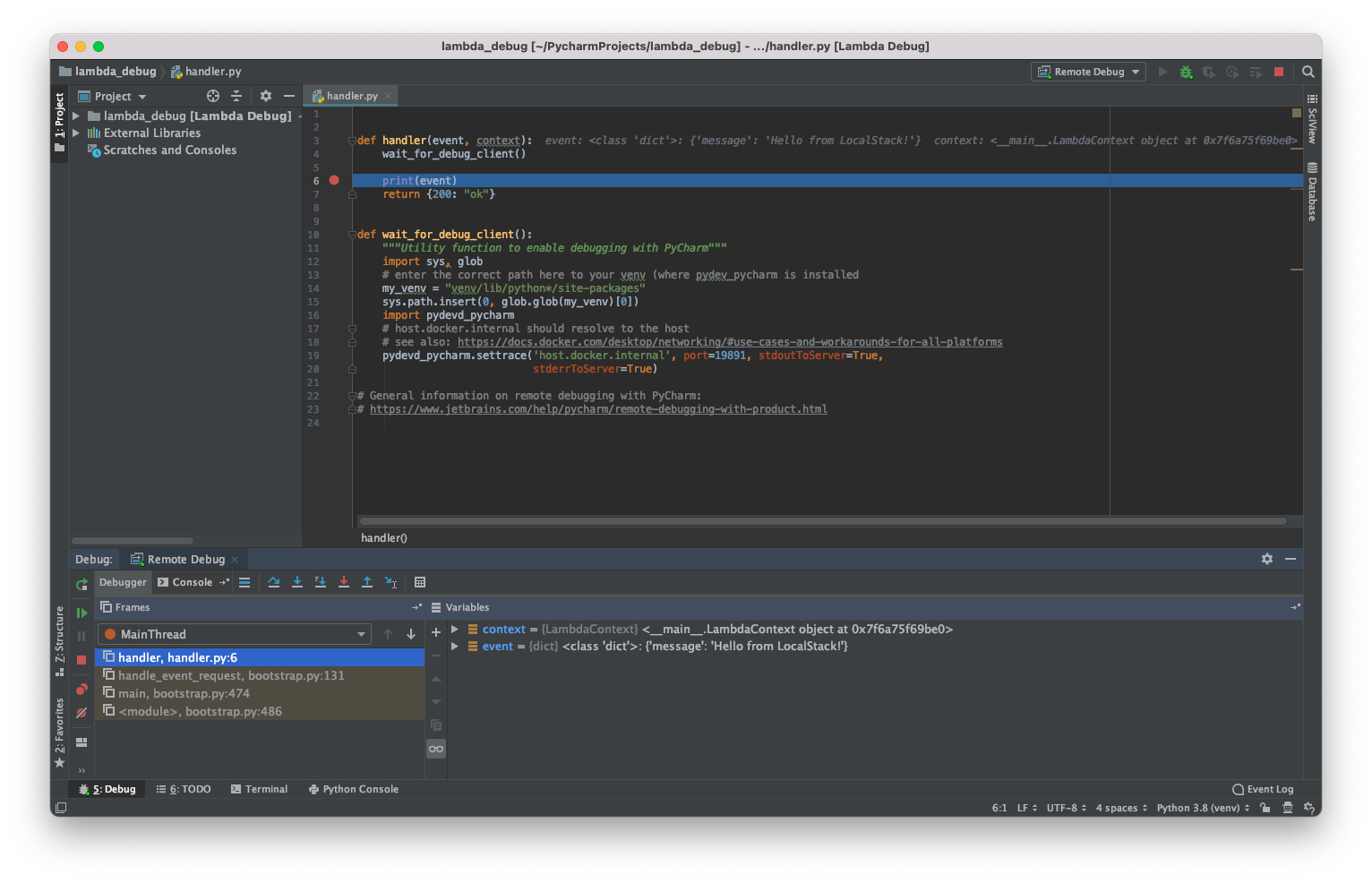 PyCharm Professional debugging